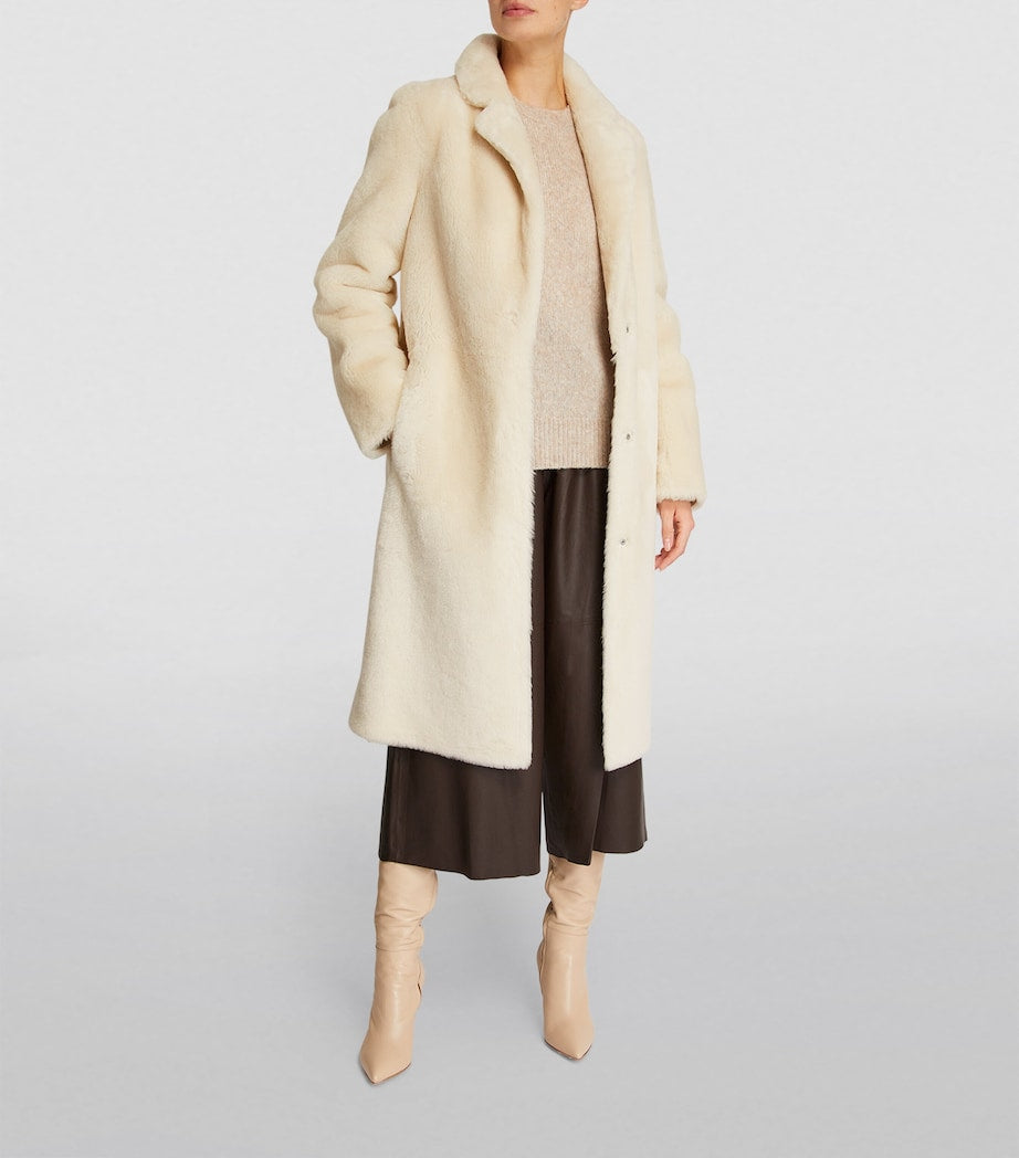 White Shearling Reversible Coat