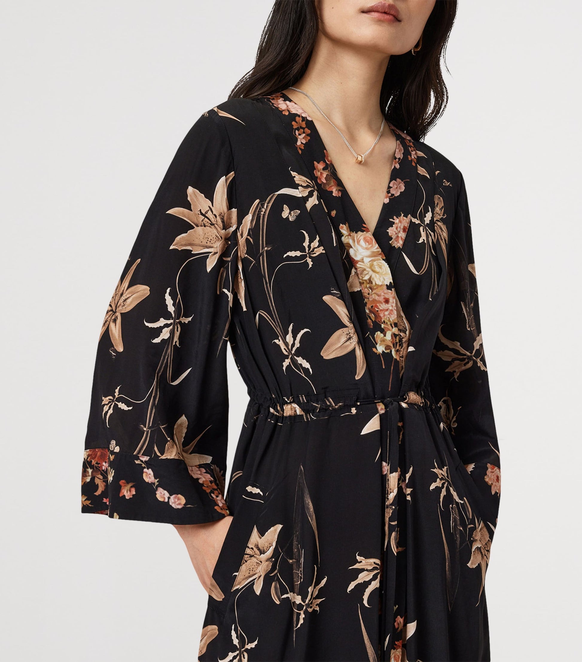 Floral Diana Midi Dress PETRA SEPIA BROWN