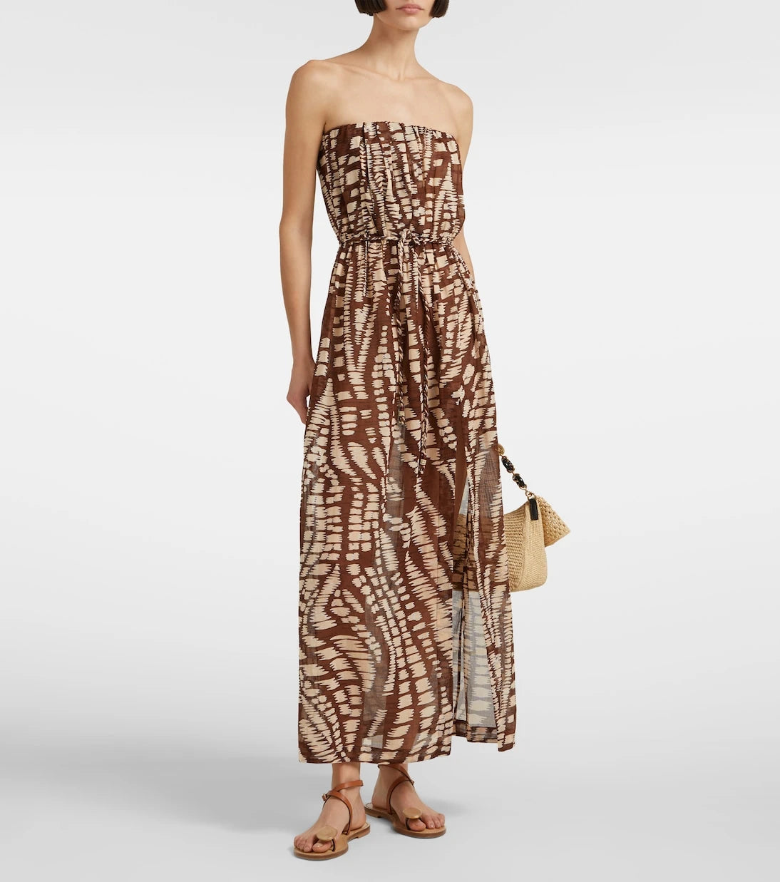 Poupette St Barth - Mara strapless printed midi dress