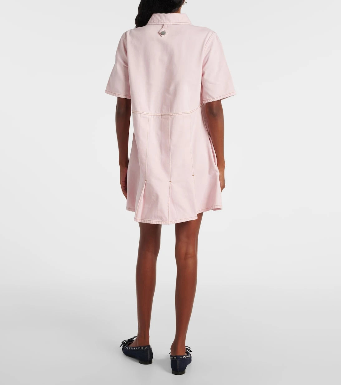 Ganni - Pleated denim shirt dress