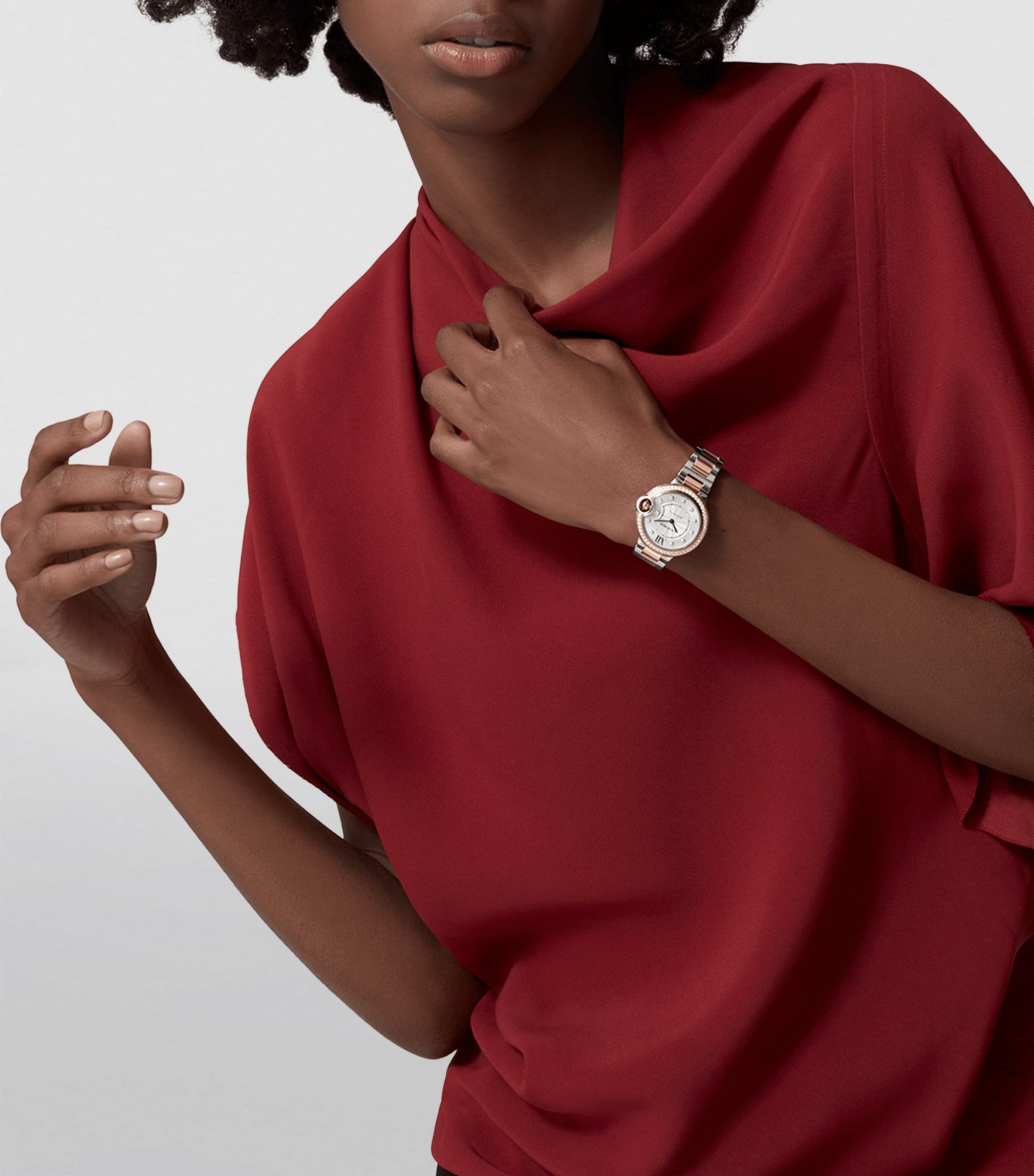 Cartier Rose Gold, Stainless Steel and Diamond Ballon Bleu de Cartier Watch 33mm