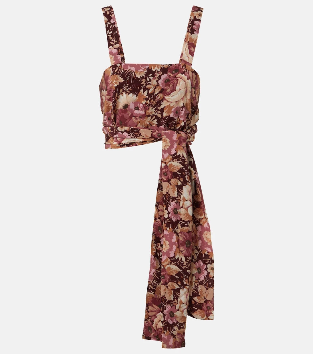 Chloé - Floral crêpe de chine crop top