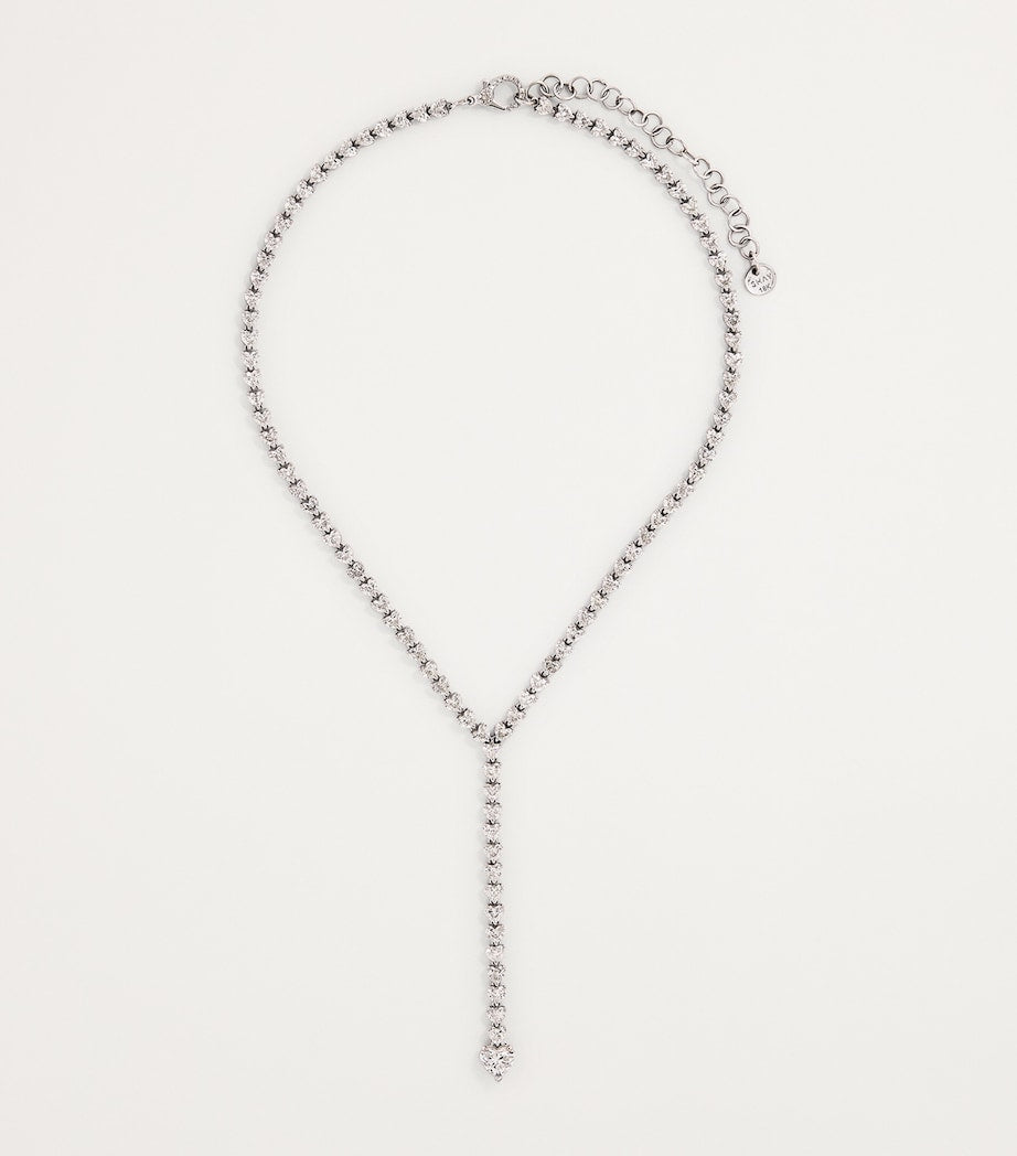SHAY White Gold and Diamond Heart Y Drop Necklace