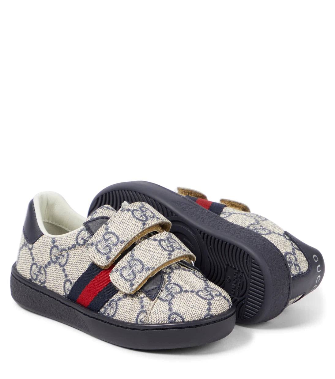 Gucci Kids - أحذية رياضية GG مزينة بالجلد