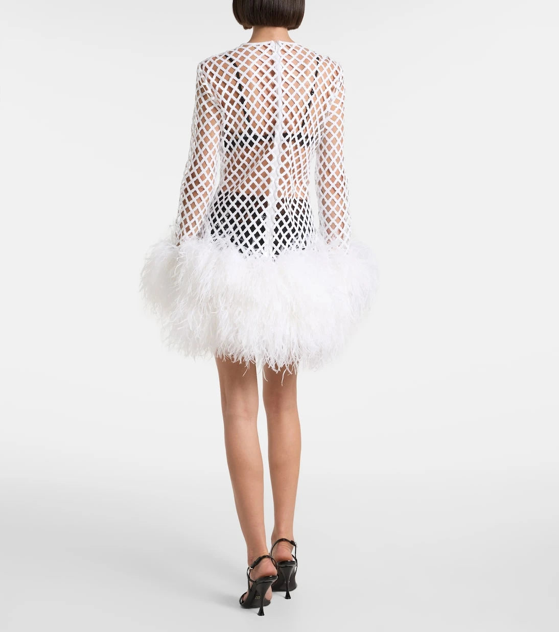 Dolce&Gabbana - Feather-trimmed sequined minidress