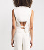 Victoria Beckham White Denim V-Neck Waistcoat