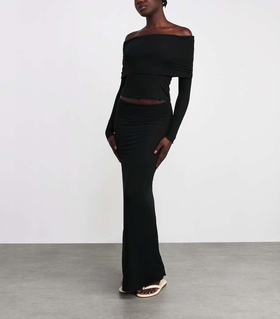 Sheer Modal Off-The-Shoulder Top