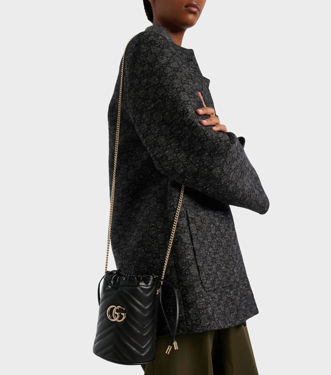 Gucci - GG Marmont Small leather bucket bag