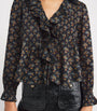 DÔEN Black Organic Cotton Voile Ruffled Hardy Blouse