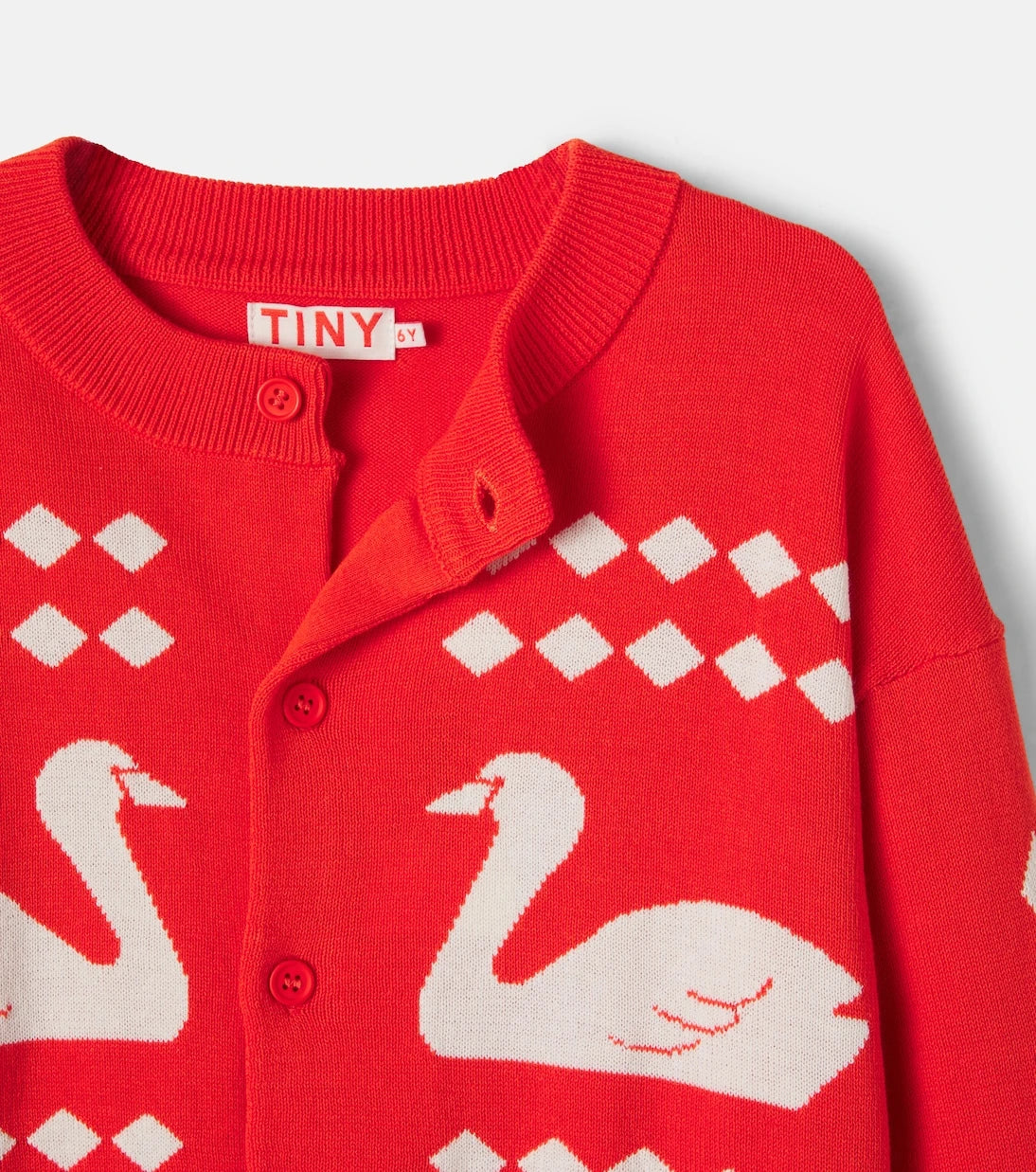 Tinycottons - Swans argyle cotton cardigan