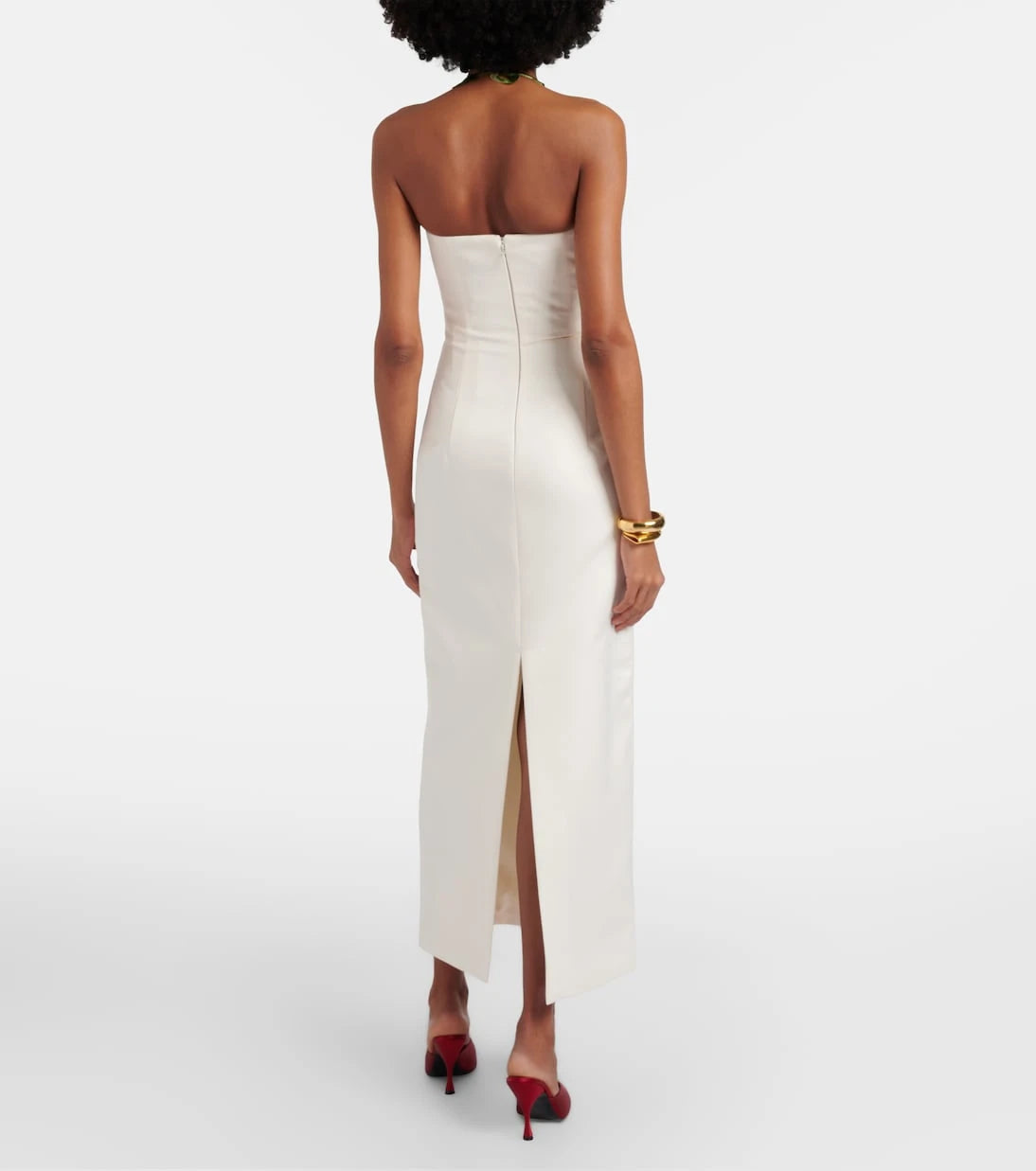 Leo Lin - Floral-appliqué halterneck gown