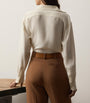 Ralph Lauren Collection Beige Silk Collared Blouse