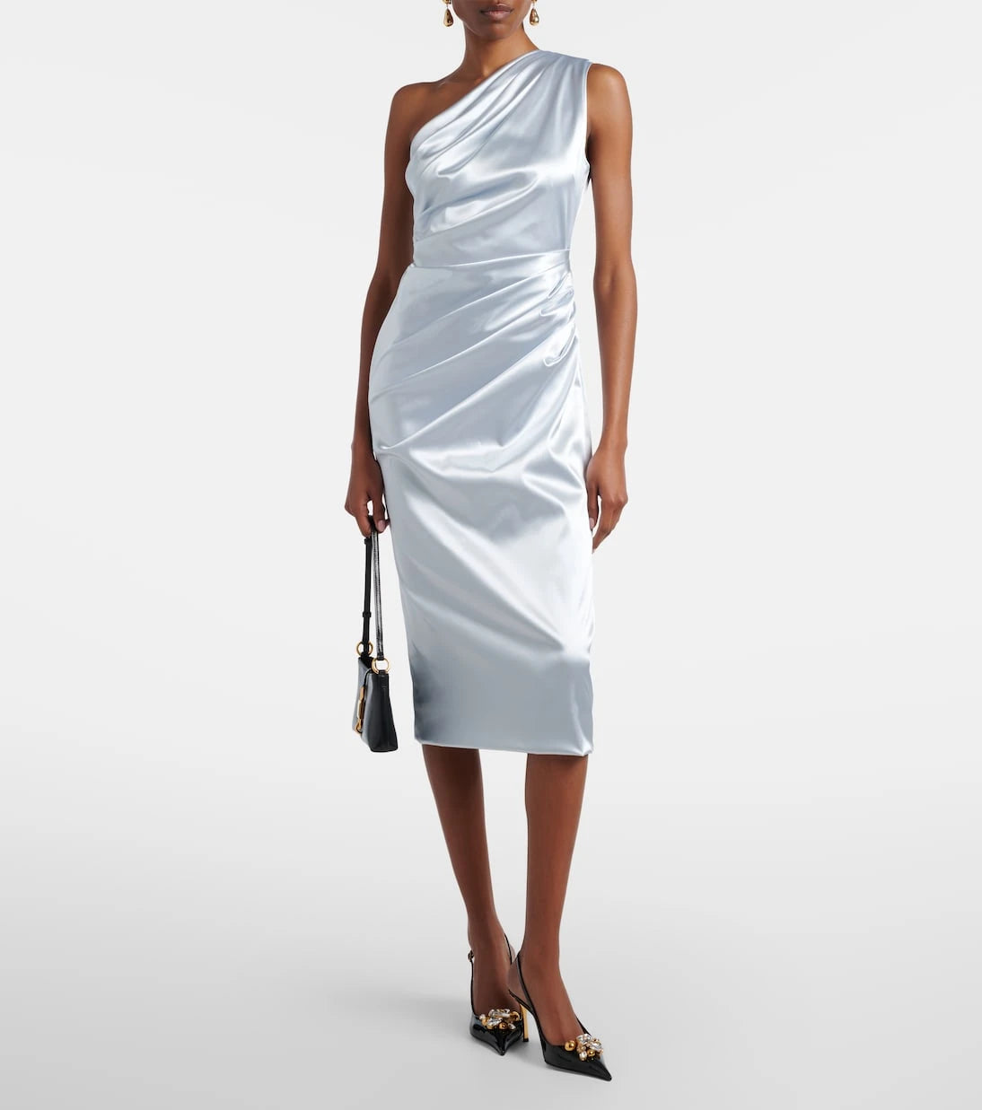 Dolce&Gabbana - Ruched one-shoulder satin cocktail dress