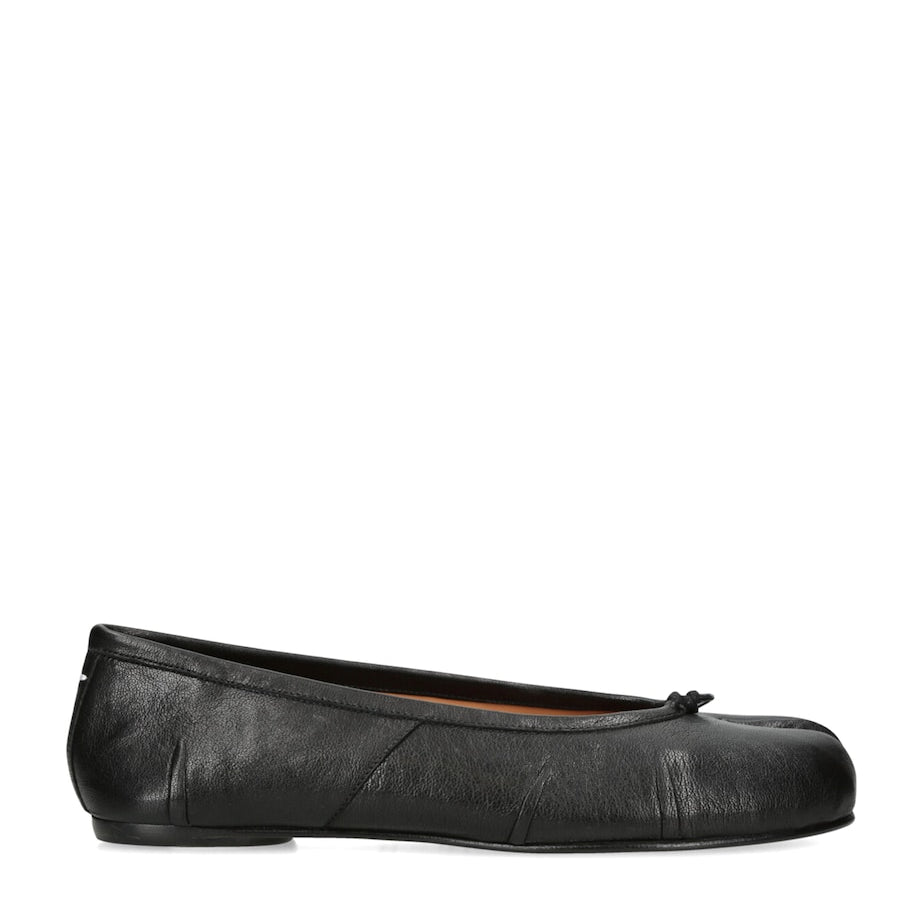 Maison Margiela Black Leather Tabi Ballet Flats
