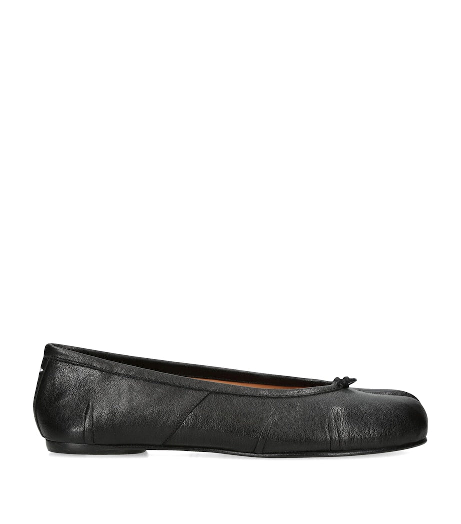 Maison Margiela Black Leather Tabi Ballet Flats