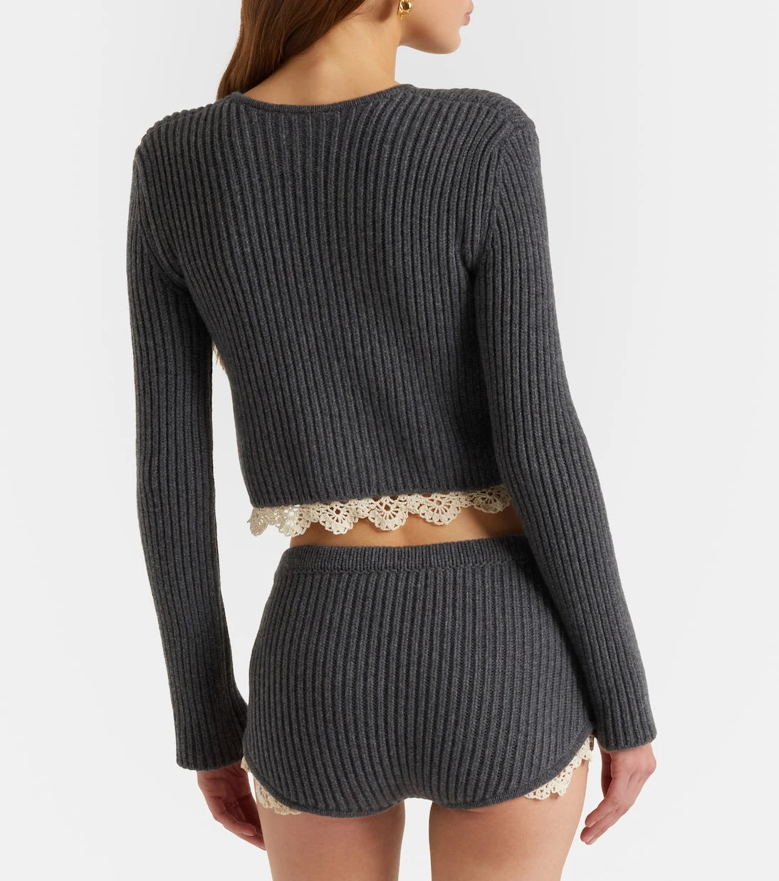 Magda Butrym - Crochet-trimmed cashmere shorts