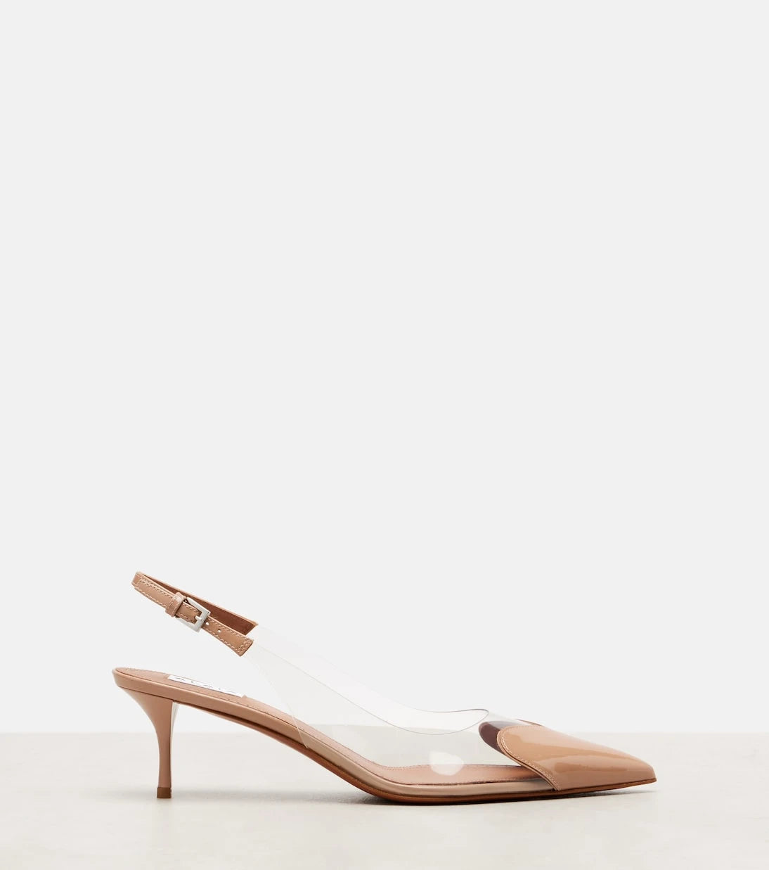 Alaïa - Le Cœur 55 leather and PU slingback pumps