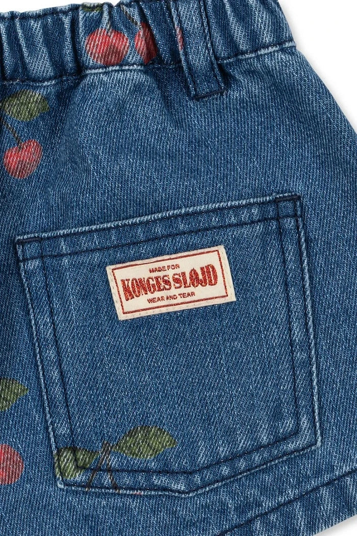 Konges Sløjd denim trapez etek MAGOT PRINTED SKIRT GOTS
