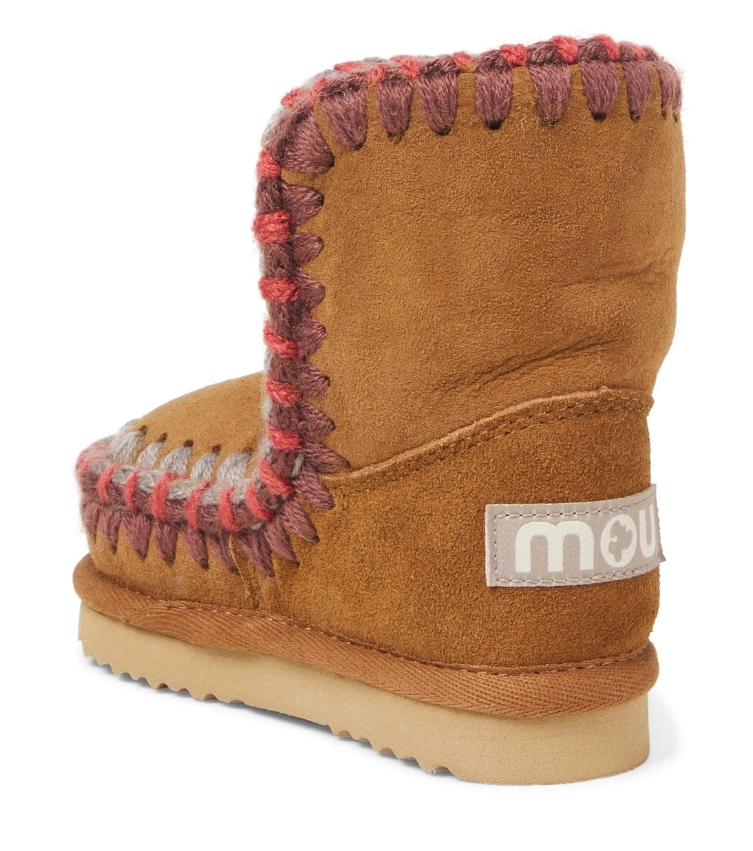 Mou Kids - Embroidered shearling-lined suede boots