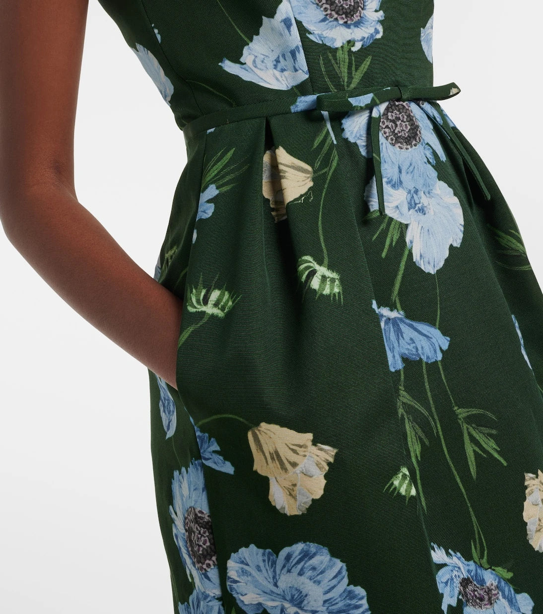Erdem - Floral cotton-blend faille midi dress