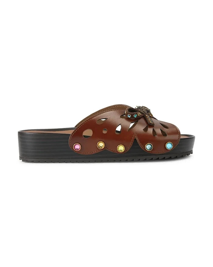 Kurt Geiger London kadın deri Boho Butterfly Flat terlik