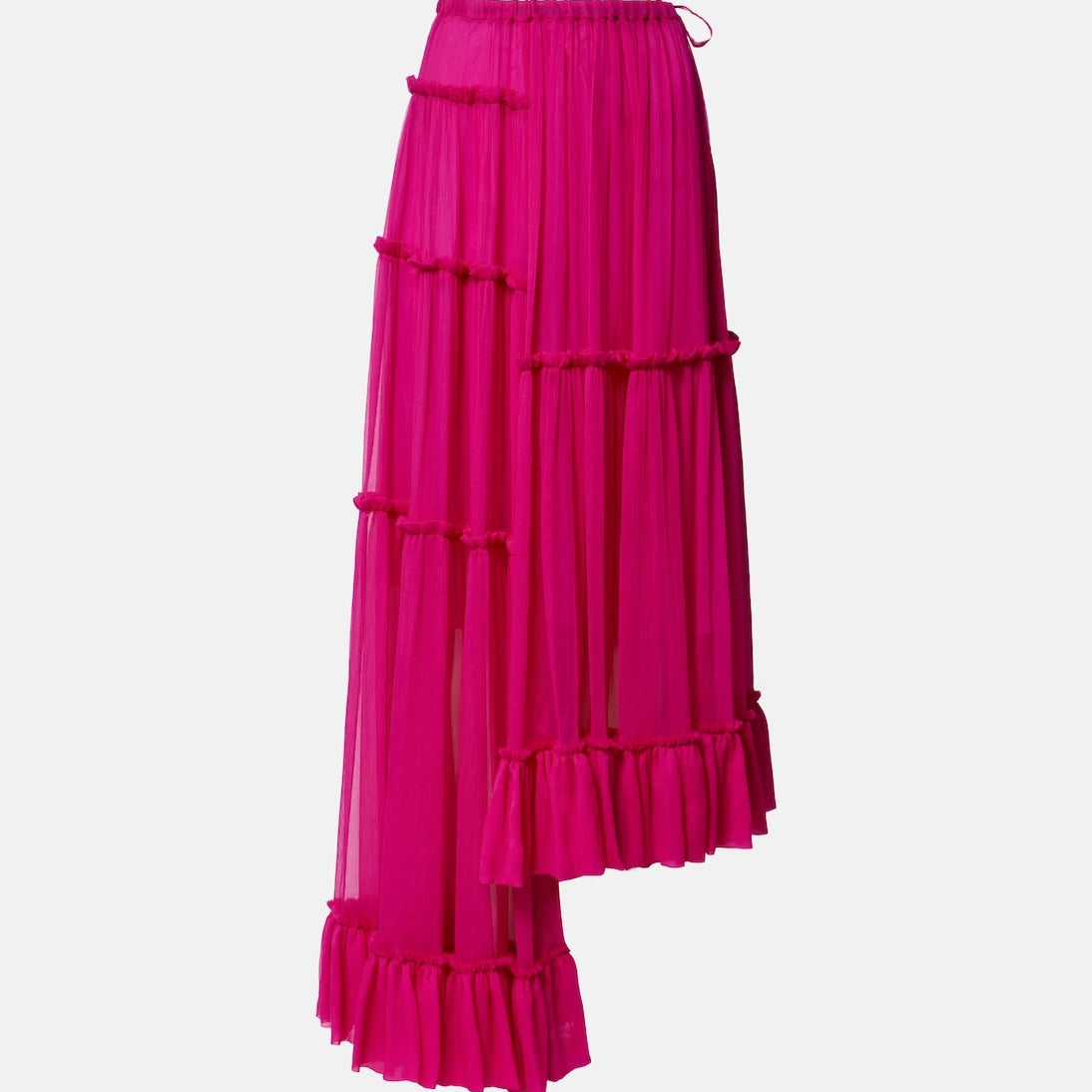 Dries Van Noten - Asymmetric silk muslin skirt