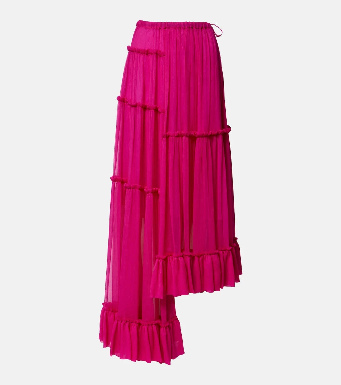 Dries Van Noten - Asymmetric silk muslin skirt