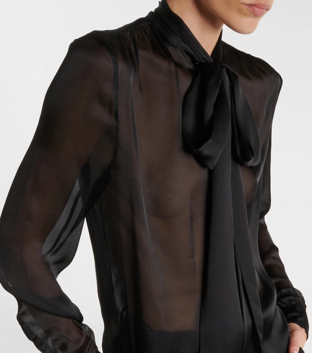 Saint Laurent - Bow-detail silk blouse
