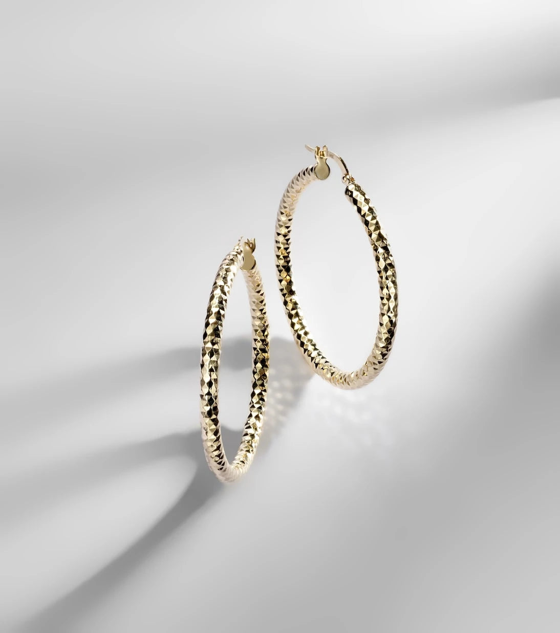 Stone and Strand - Bold Sparkle Medium 14kt gold hoop earrings