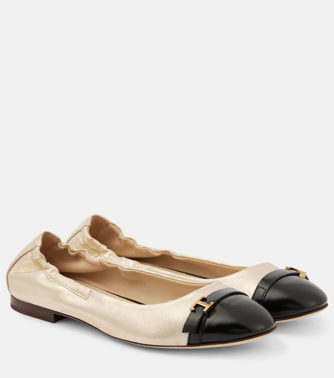 Tod's - Metallic leather ballet flats