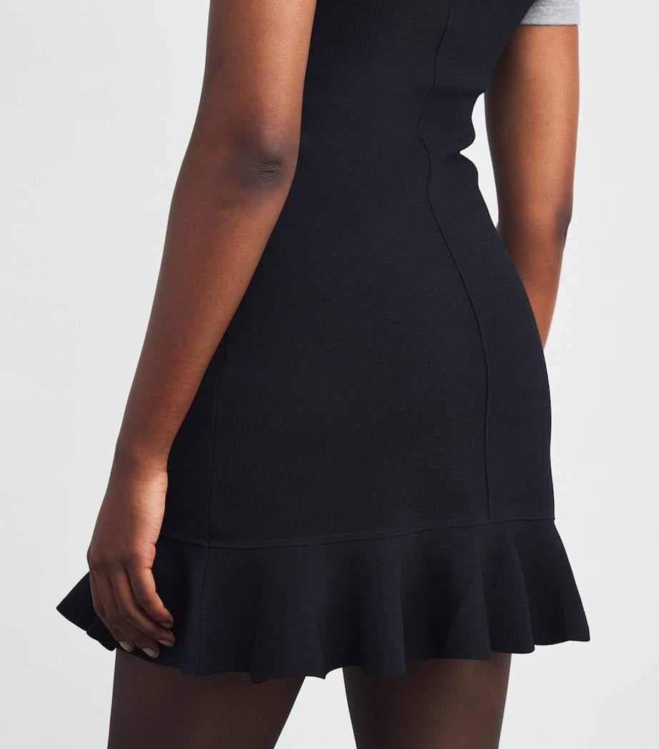 Knit Contrast-Sleeve Mini Dress NAVY BLUE