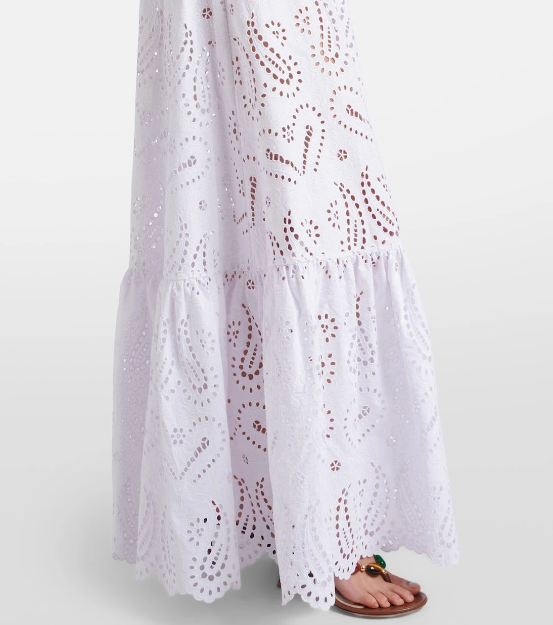 Etro - Broderie anglaise cotton-blend maxi dress