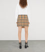 Burberry Beige Wool Check Pleated Mini Kilt