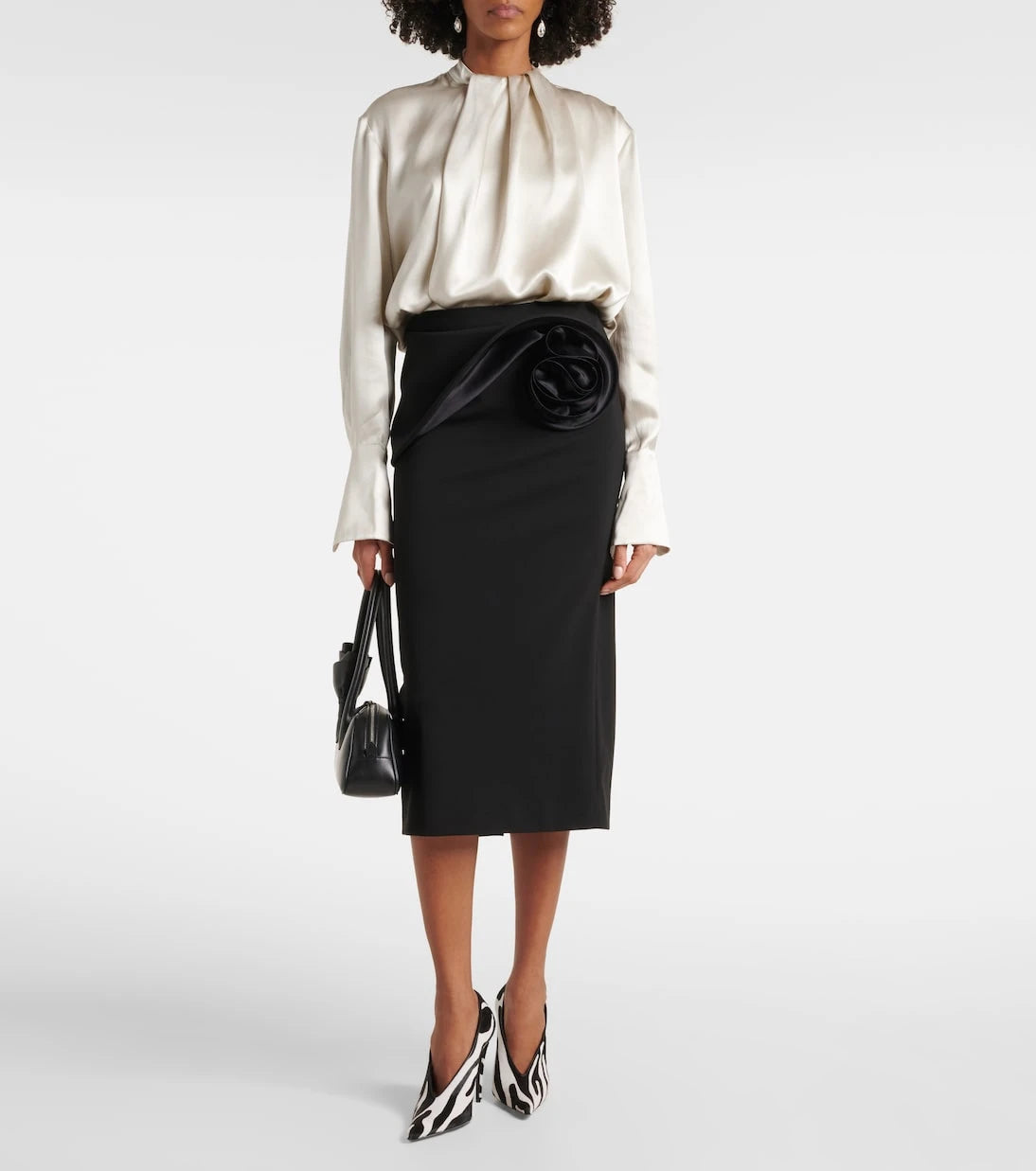 Magda Butrym - Floral-appliqué midi skirt