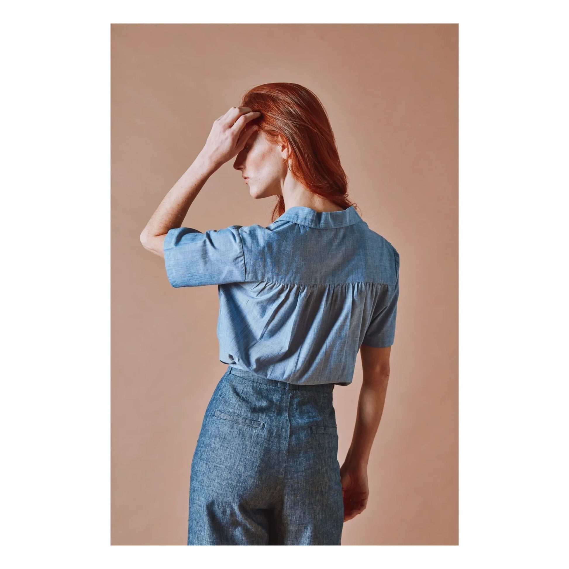 Emile et Ida - Cotton Chambray Blouse | Blue