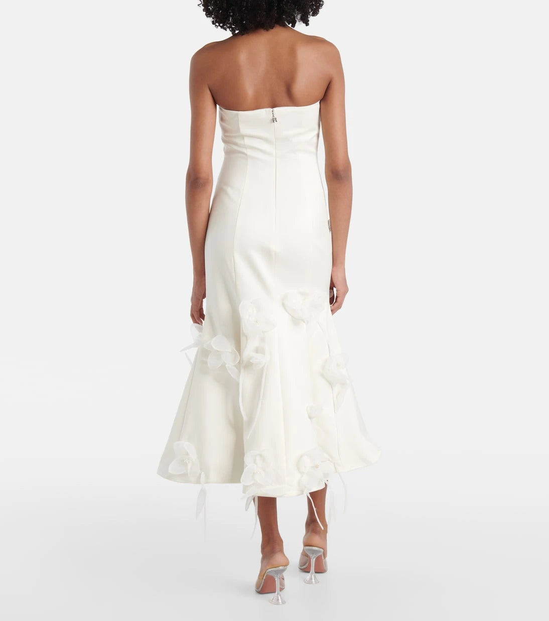 Rotate - Bridal floral-appliqué midi dress