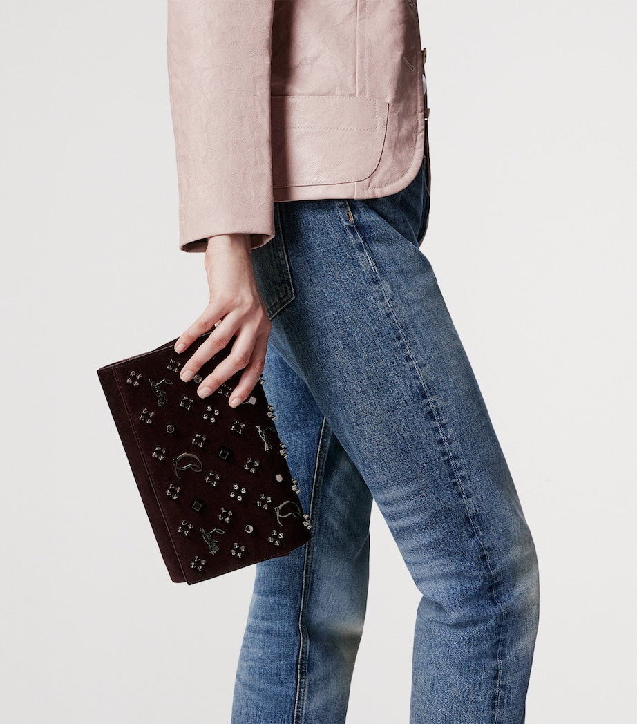 Red Paloma Leather Clutch Bag