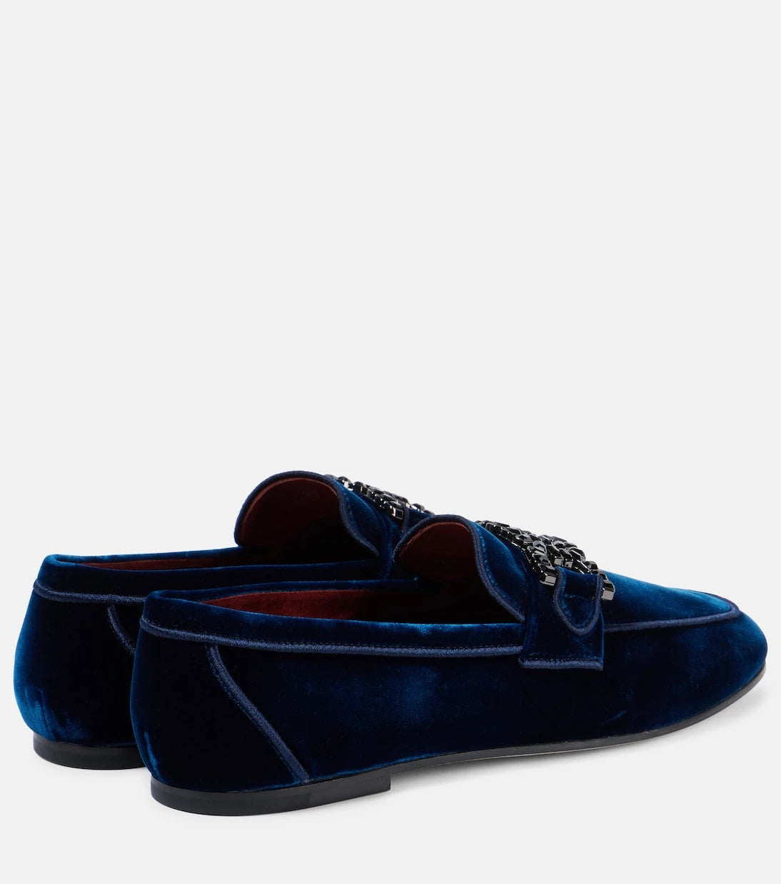 Tod's - Kate embellished velvet loafers