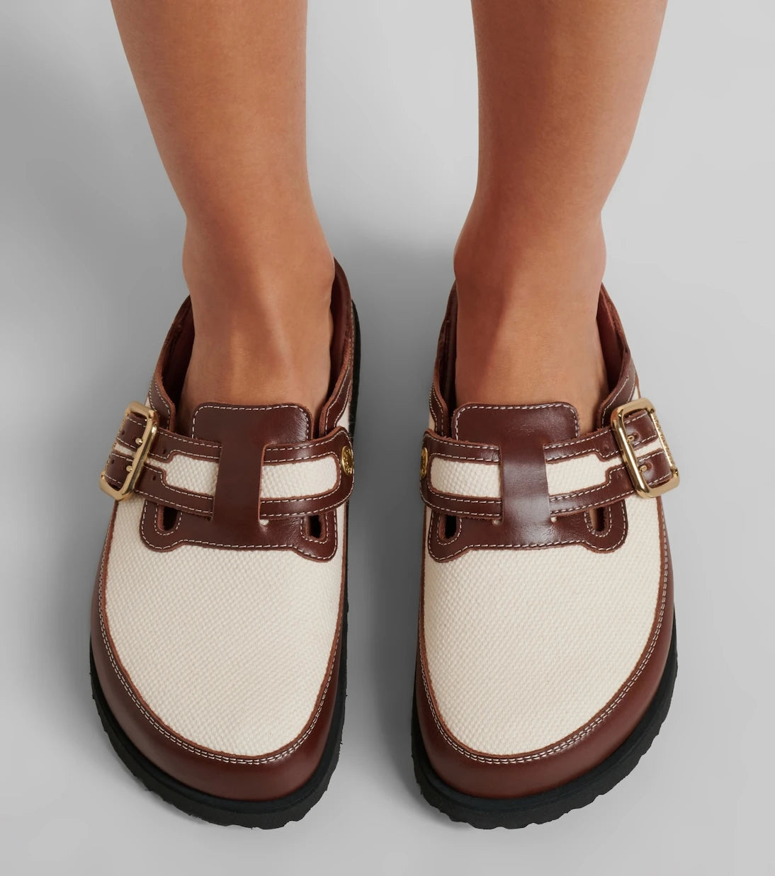 Birkenstock 1774 - Boston leather-trimmed woven clogs