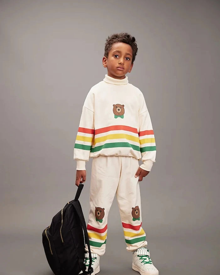 Детски памучен спортен панталон Mini Rodini Bear