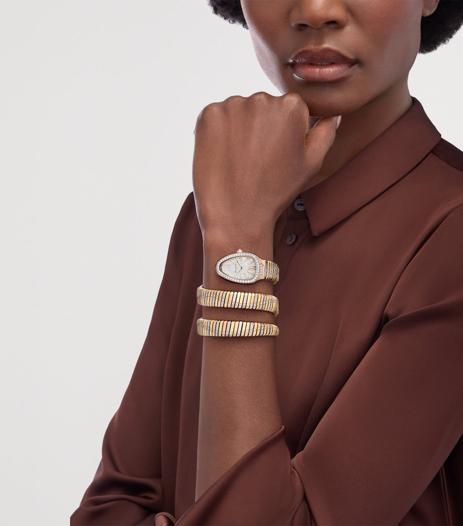 Mixed Gold and Diamond Serpenti Tubogas Infinity Watch 35mm