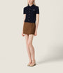 Miu Miu Brown Wool-Cashmere Wrap Mini Skirt