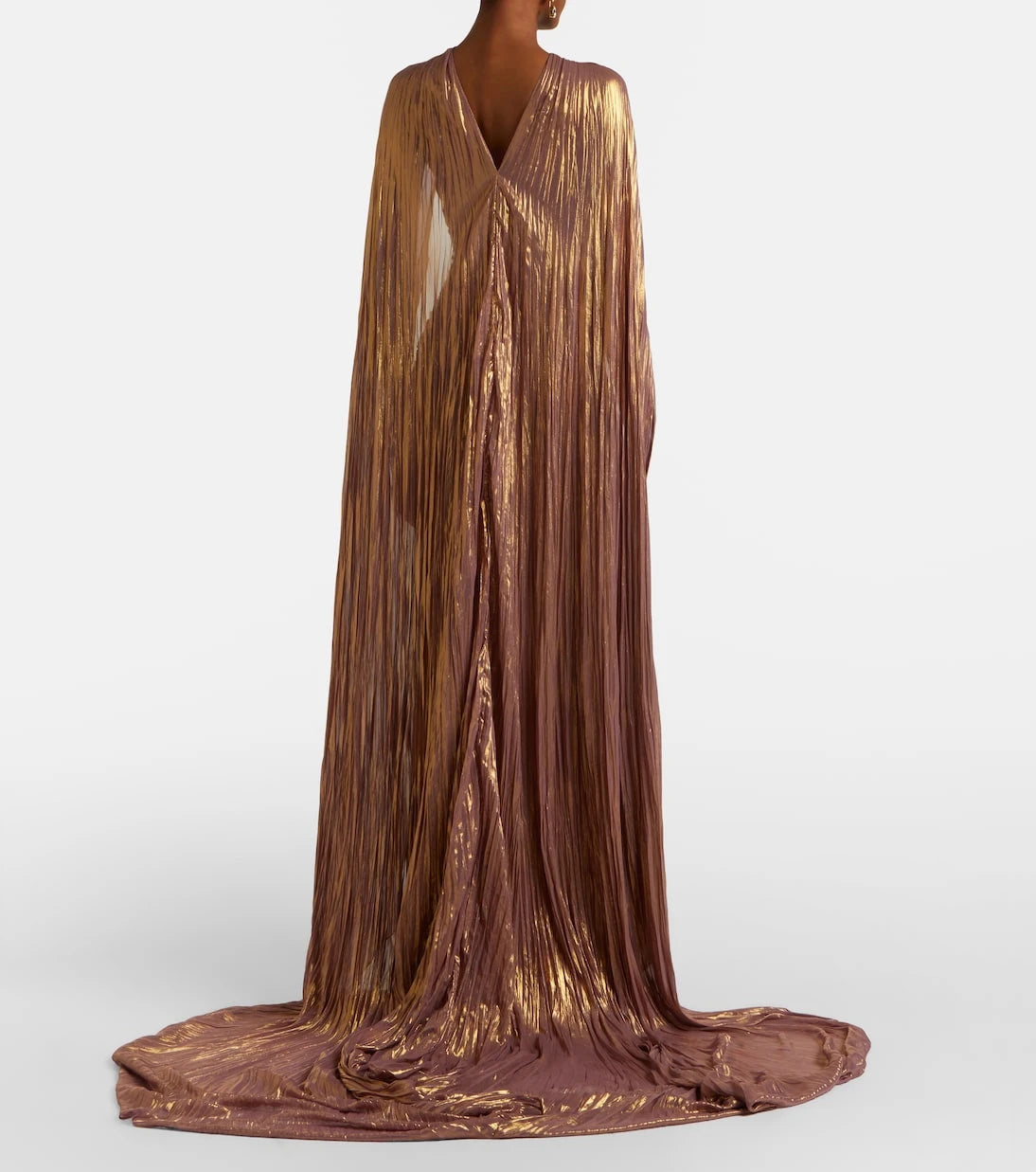 Marmar Halim - Caped pleated bustier gown