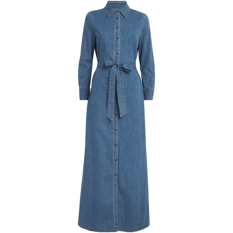 Alice+Olivia Blue Denim Chassidy Maxi Dress