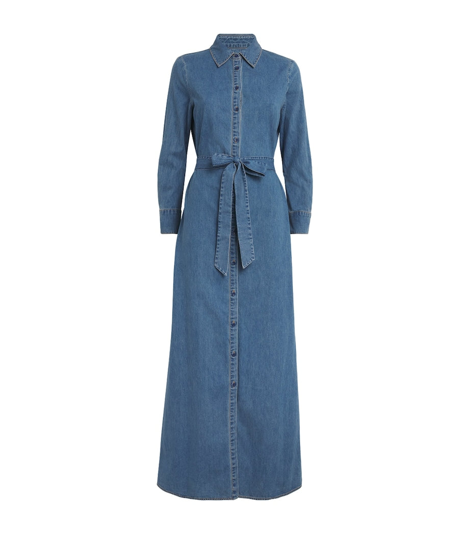 Alice+Olivia Blue Denim Chassidy Maxi Dress