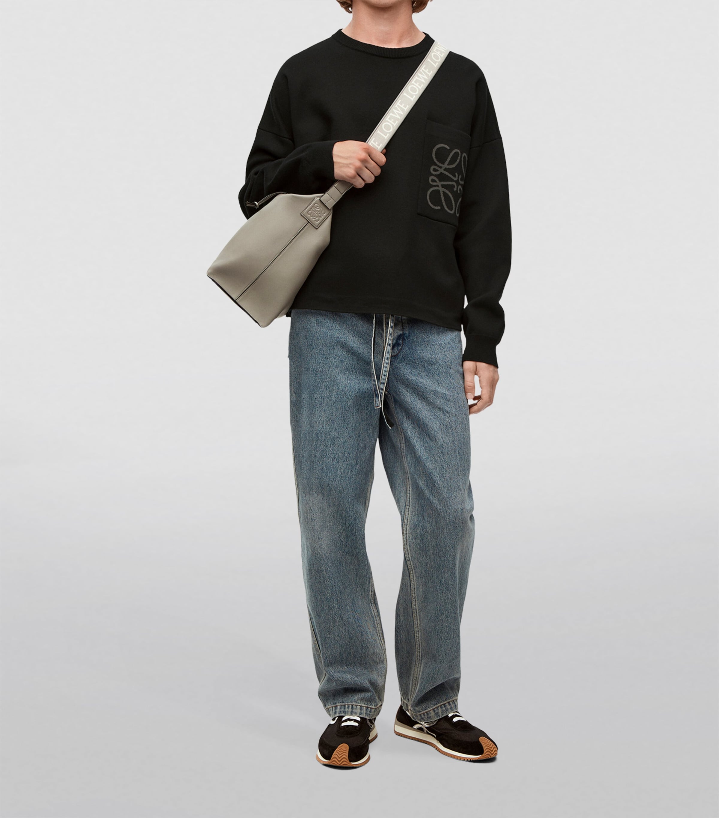LOEWE Black Anagram Pocket Sweater