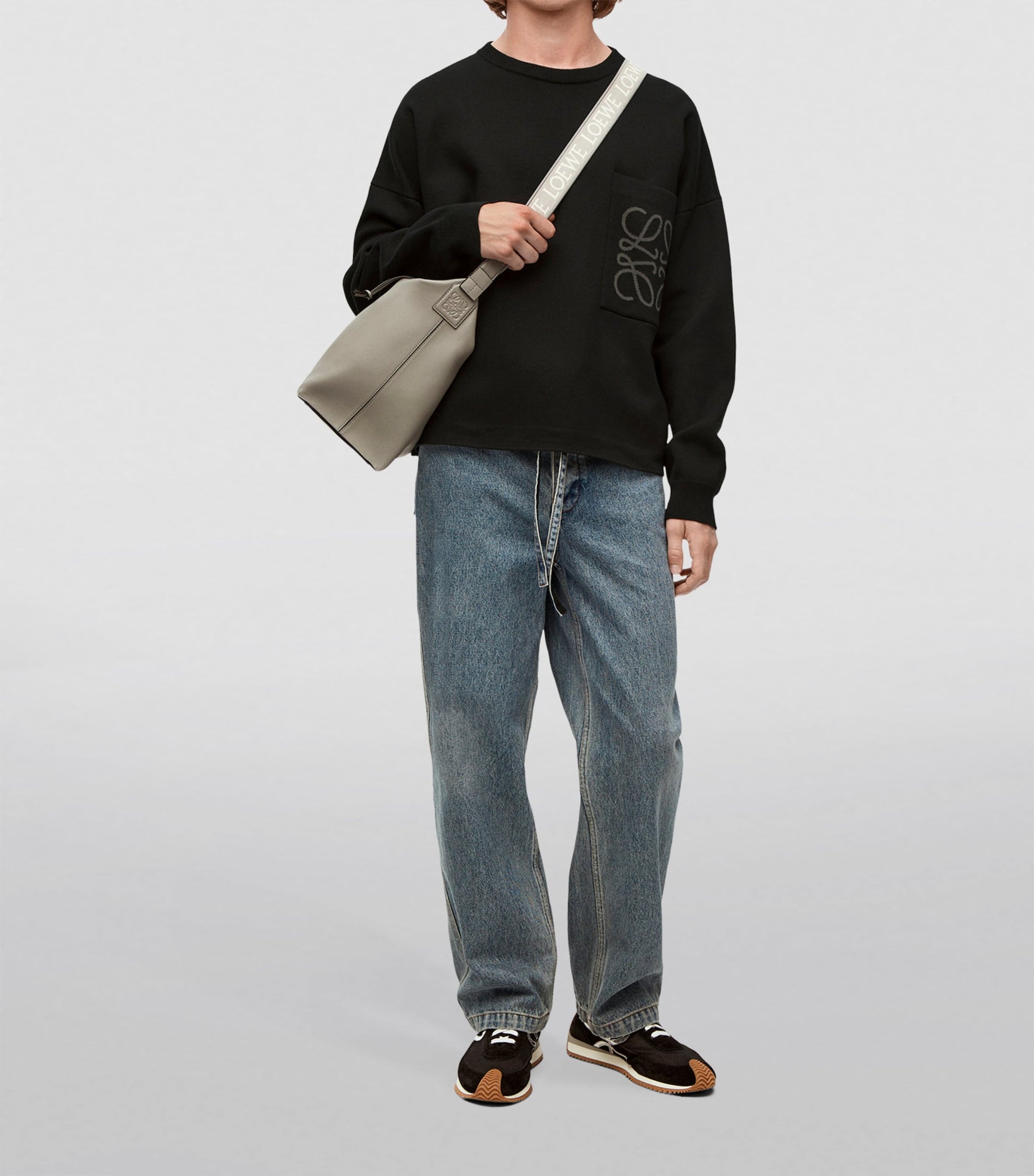 LOEWE Black Anagram Pocket Sweater