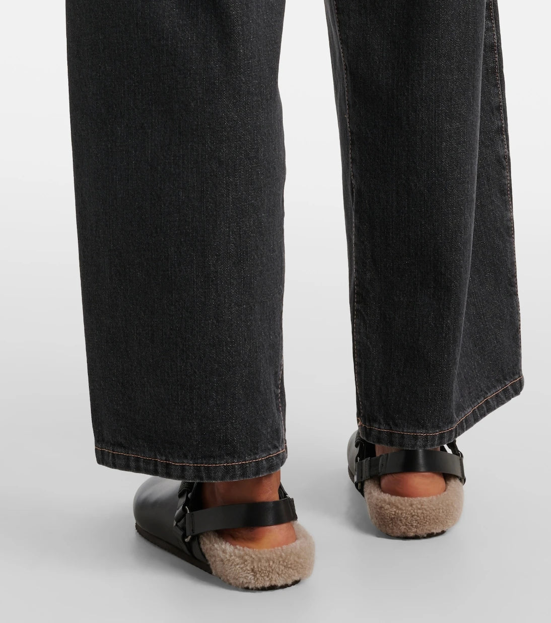 Brunello Cucinelli - Monili shearling-lined leather clogs