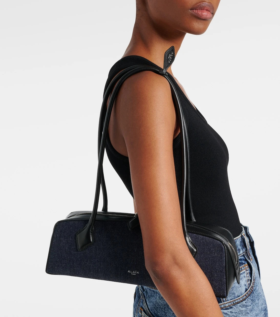 Alaïa - Le Teckel Medium denim shoulder bag