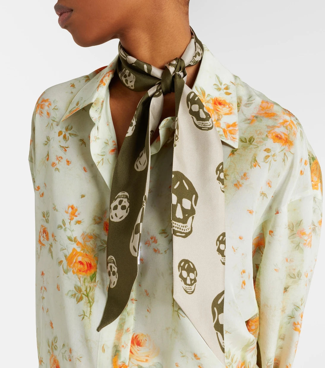 McQueen - Skull silk twill scarf